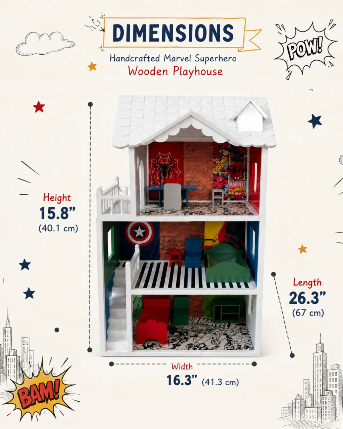Marvel Superhero Wooden Playhouse — image 7