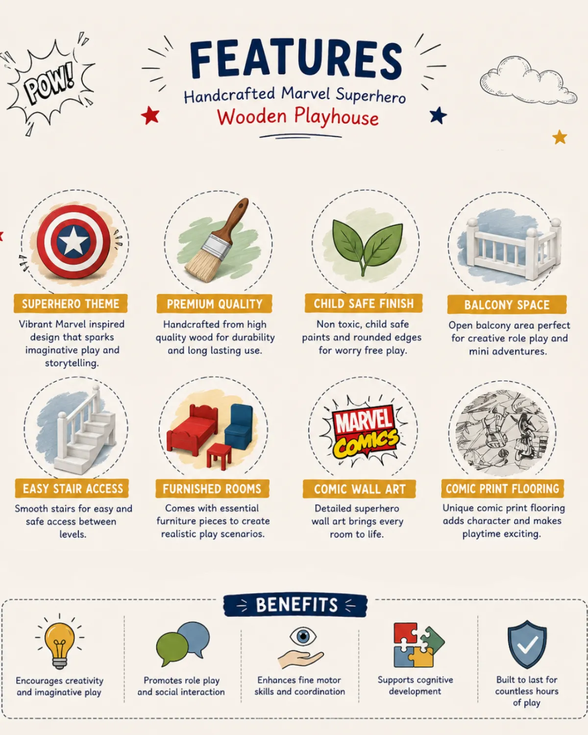 Marvel Superhero Wooden Playhouse