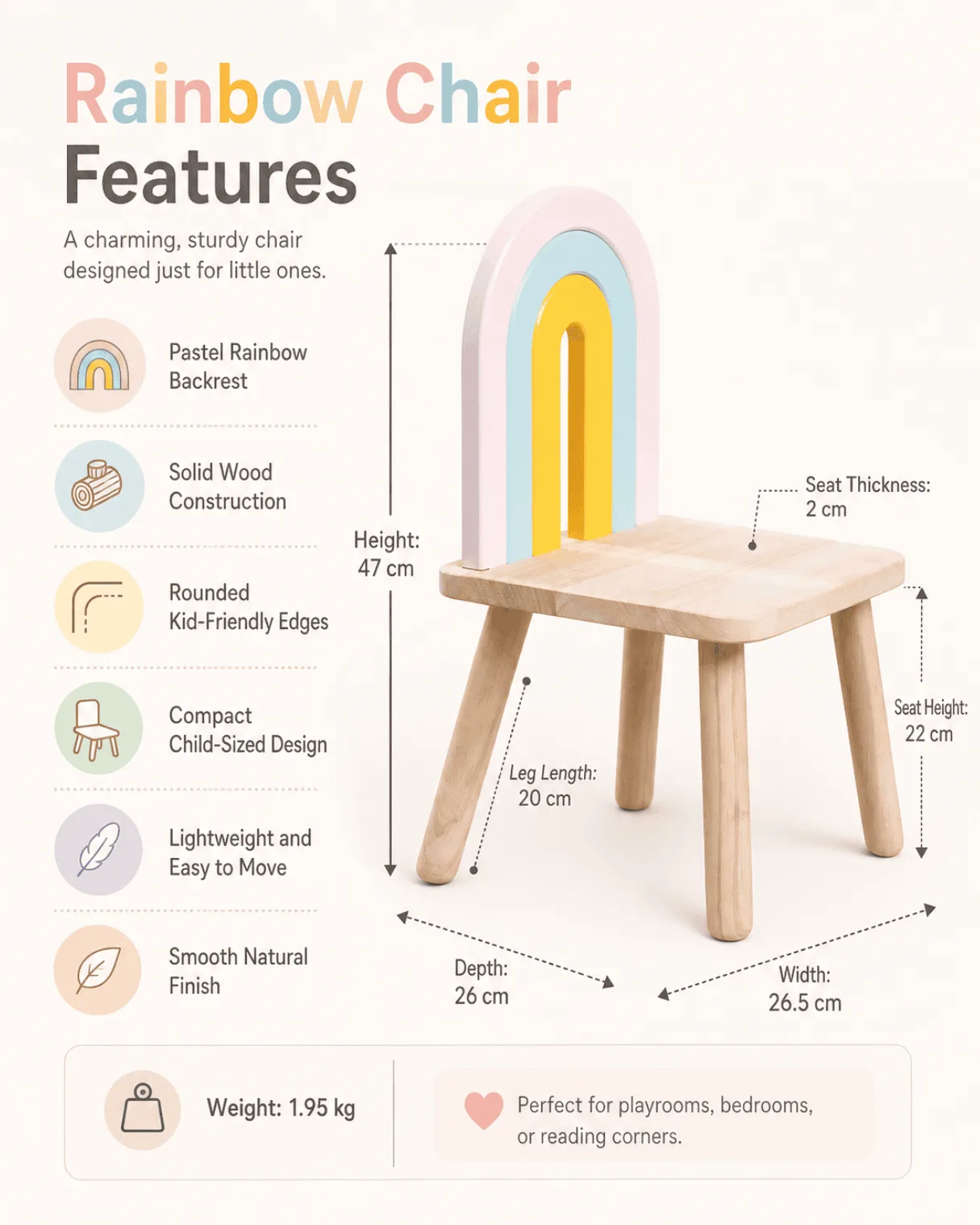 Rainbow Kids Chair — image 5